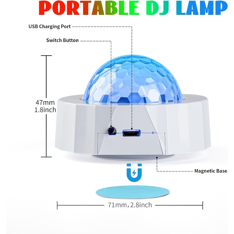Car Disco Ball Rechargeable Ba - Audio Music Dj ulasan dan harga