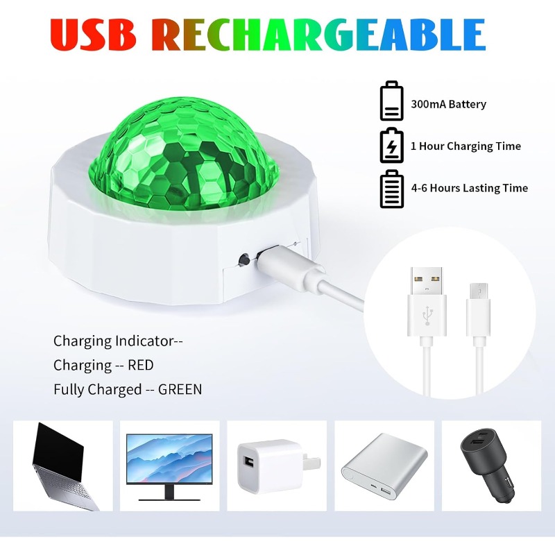 Car Disco Ball Rechargeable Ba - Audio Music Dj ulasan dan harga