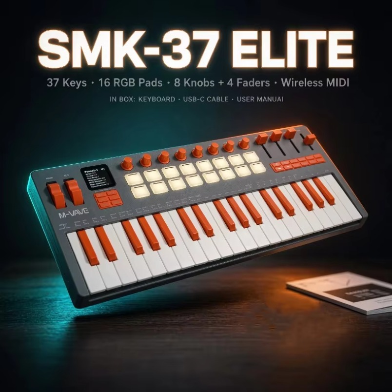 M-VAVE SMK-37 Elite MIDI Keybo - Midi Controller Pad ulasan dan harga
